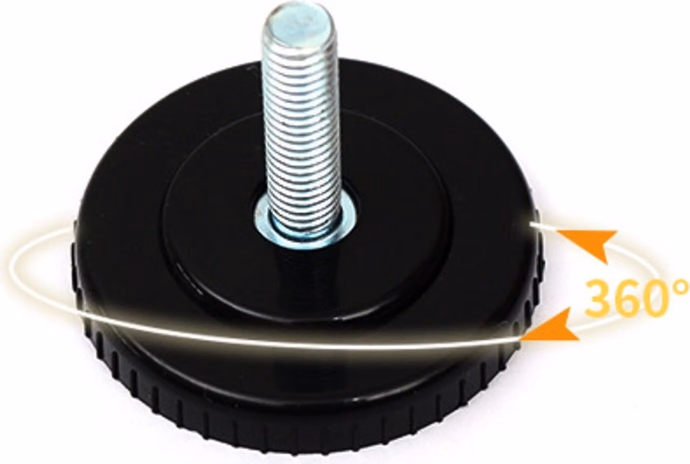 12 x piedini per mobili regolabili neri M8 | piedini di livellamento protezione pavimento | vite di regolazione | piedini per mobili ruotabili - piedini filettati | vite di regolazione | viti di regolazione | Ø 50 mm - altezza 30 mm