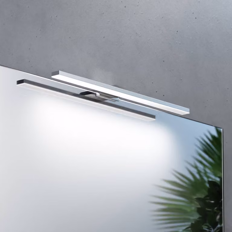 Applique da parete Triga MCJ, Cromo / Argento, Bagno, Alluminio, Moderno, Applique