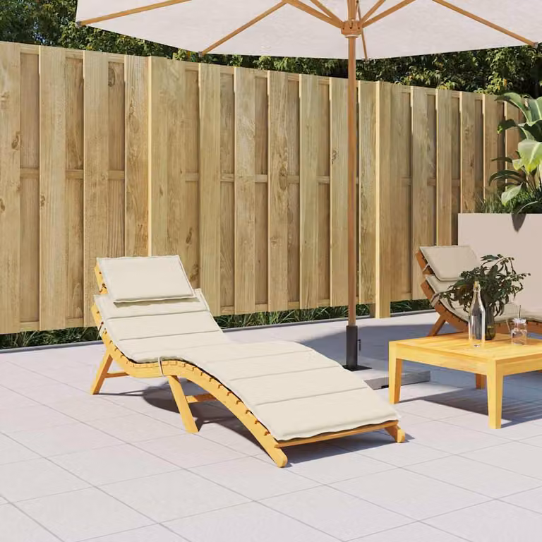 vidaXL Cuscino per Lettino Crema 186x58x4 cm in Tessuto Oxford