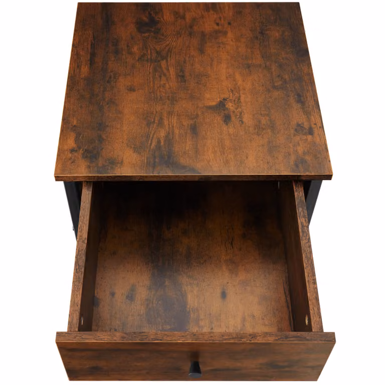 Comodino in stile industriale TecTake GmbH, marrone e nero, L: 45 cm, P: 46 cm, H: 55,5 cm