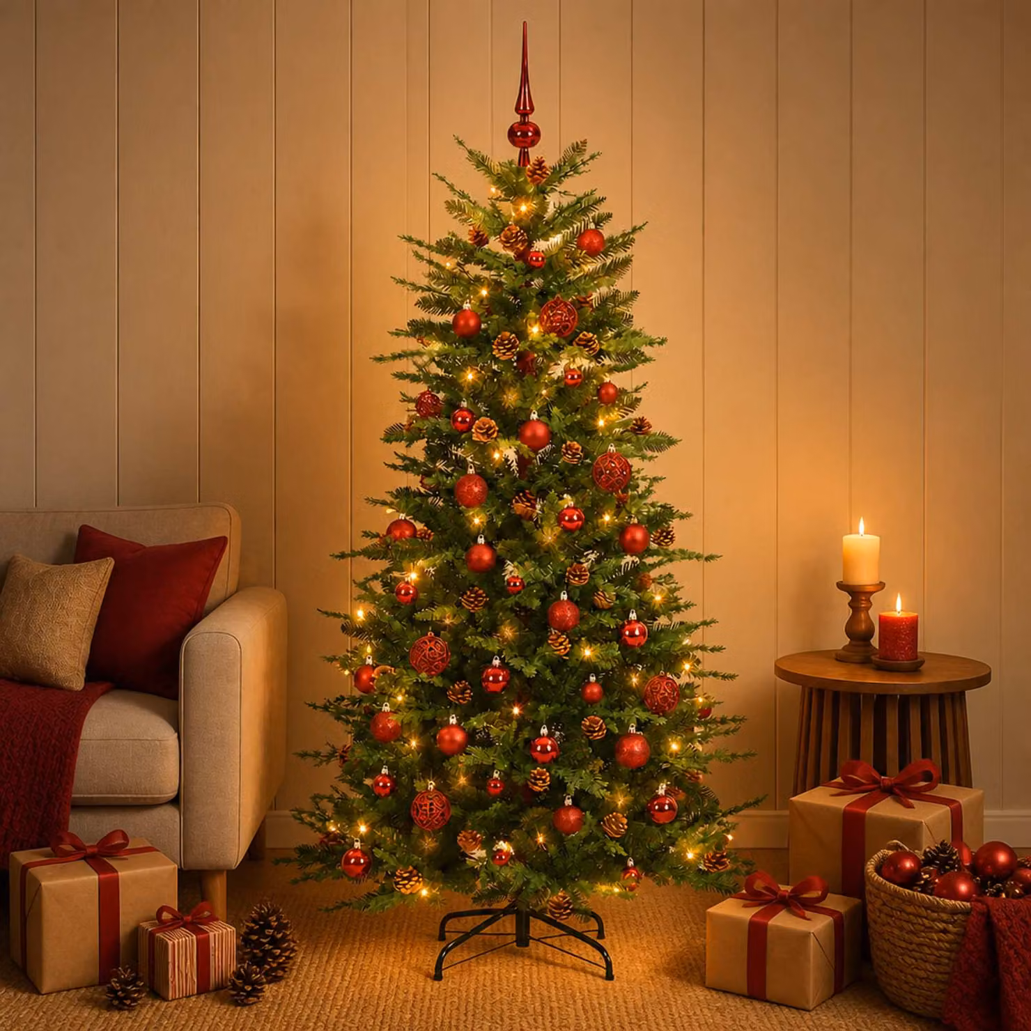 vidaXL Albero di Natale Artificiale con Rami Pieghevoli 150 cm 150 LED
