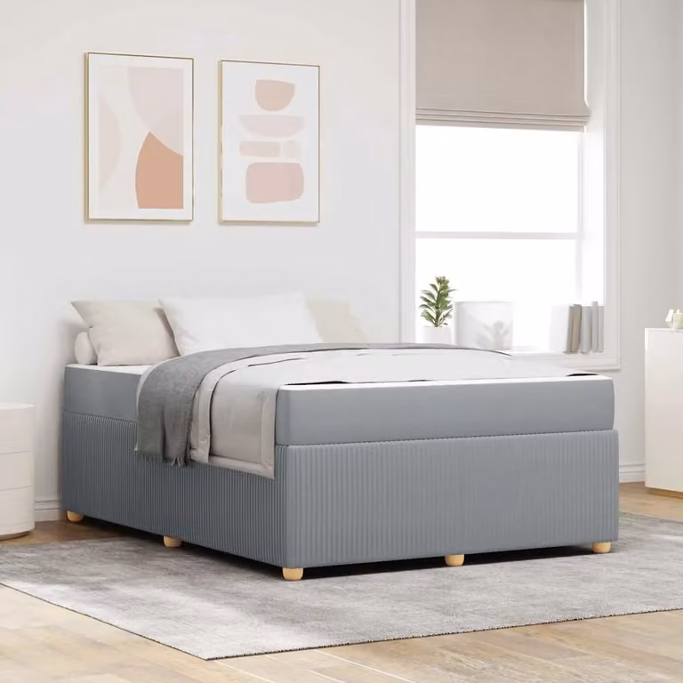 Struttura del letto imbottita vidaXL in tessuto grigio, L: 160 cm, P: 200 cm, H: 66 cm