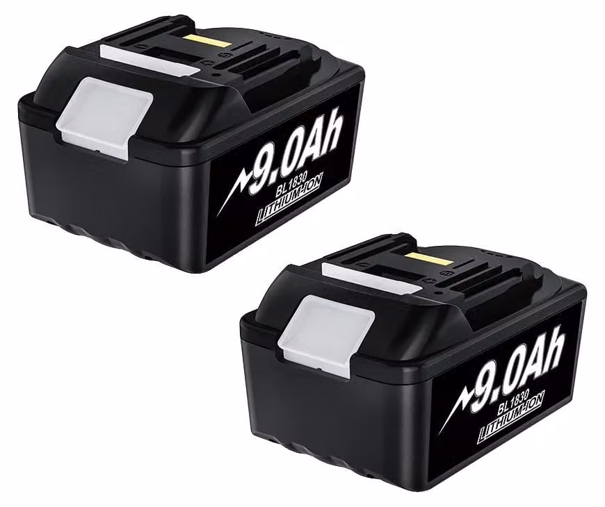 Batteria, capacità 9000 mAh, compatibile con diversi utensili Makita, 2 batterie da 9,0 Ah