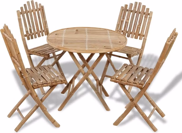 Maison Exclusive - Set da giardino componibile per 5 persone, pieghevole, in bambù