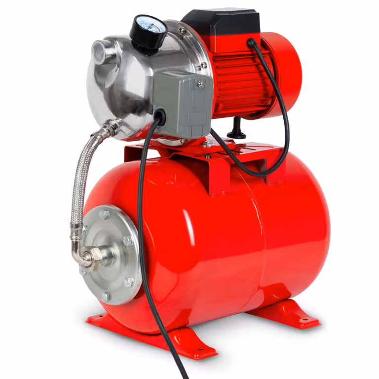EBERTH per l'acquedotto domestico Portata 3600 l/h, pressione di mandata 5 bar, potenza 750 watt, pompa con pressostato per funzionamento automatico, autoadescante