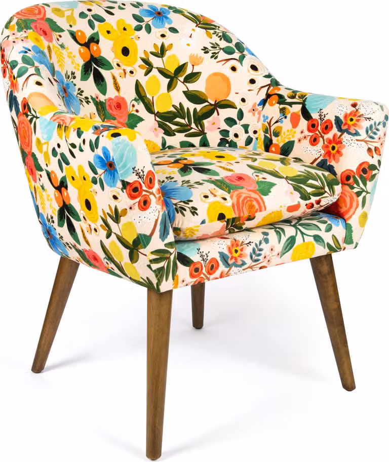 Poltrona Excelsa Fiori Frida poliestere e legno 70,5x65x83 cm multicolore