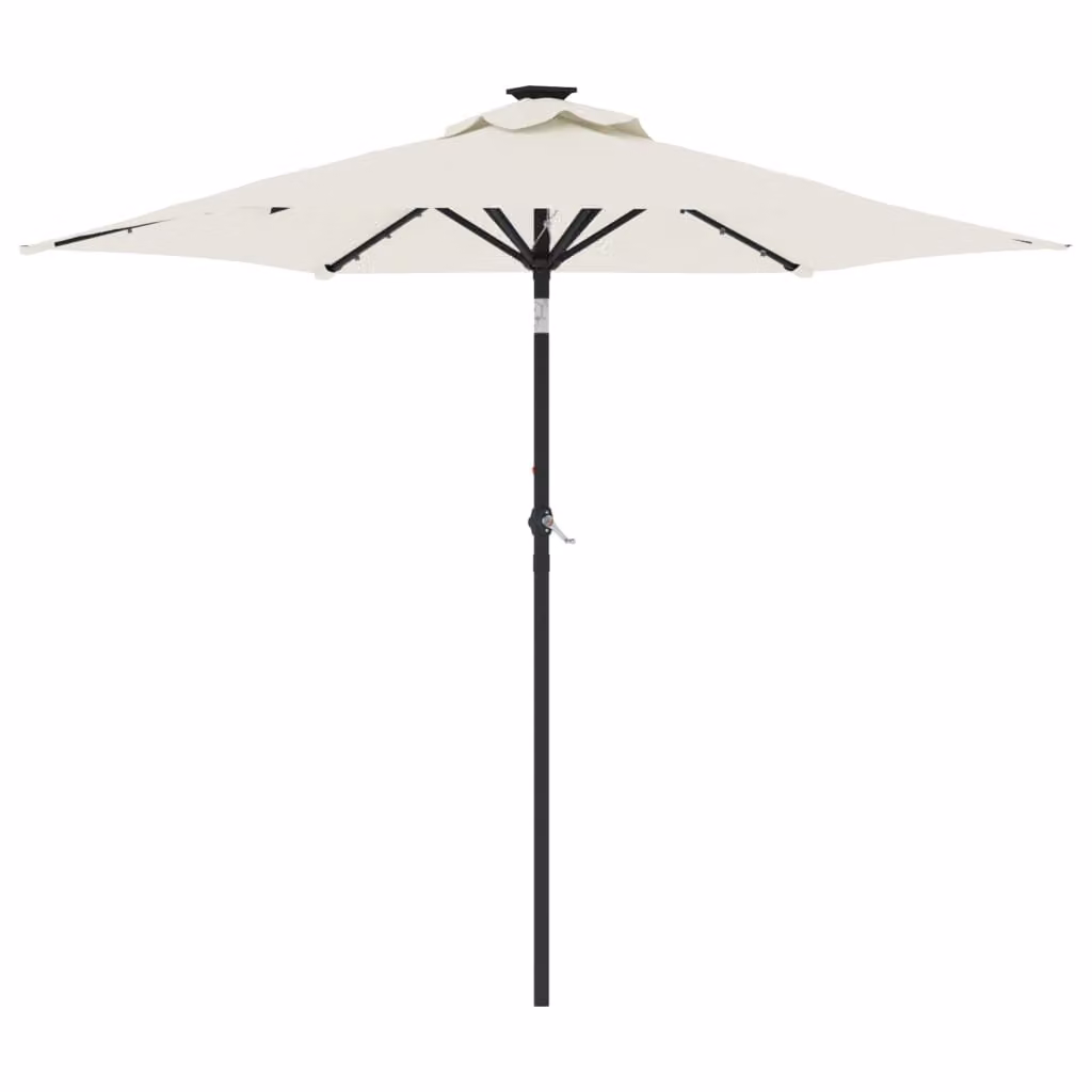 Ombrellone Giardino con LED Palo Acciaio Bianco 225x225x212 cm