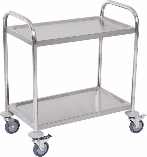 Carrello di servizio per cucina Minimal in acciaio inox color argento, L 80 cm x P 45 cm x H 82 cm