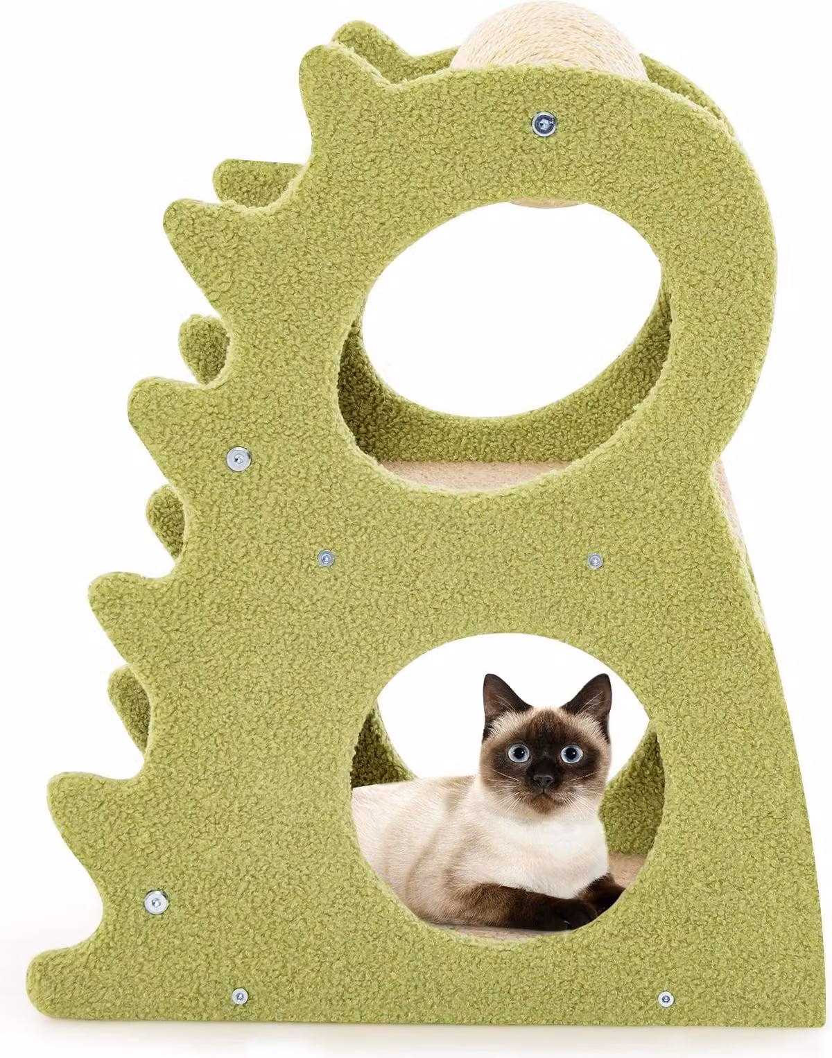 Tiragraffi a 2 livelli, a forma di dinosauro, verde, 48x37x58 cm