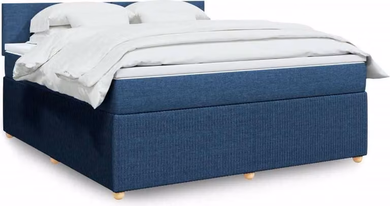 Giroletto a Molle con Materasso Blu 180x200 cm in Tessuto