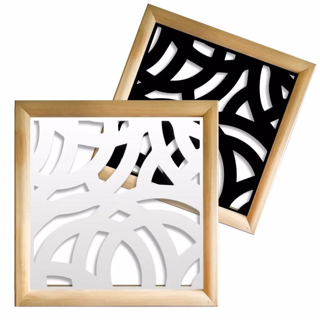 Cerchi Large Signorbit Moduli Decorativi in Legno e PVC Colore Bianco L/P: 98 x 98 cm – 2