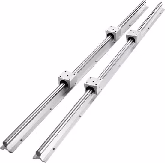 Guida per movimento lineare SBR16 in acciaio inossidabile e alluminio per macchine CNC, colore argento, L: 800 mm