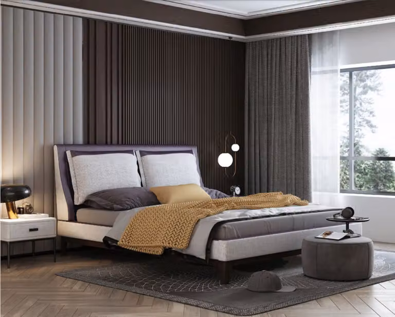 Designer Italienische Möbel Bett Doppel Schlazimmer 180x200cm Betten Leder