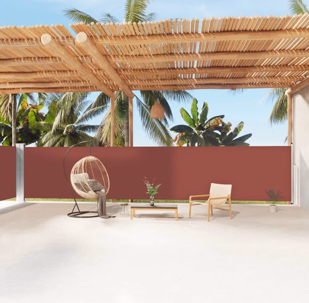 The Living Store Tenda laterale estensibile marrone 160x1200 cm