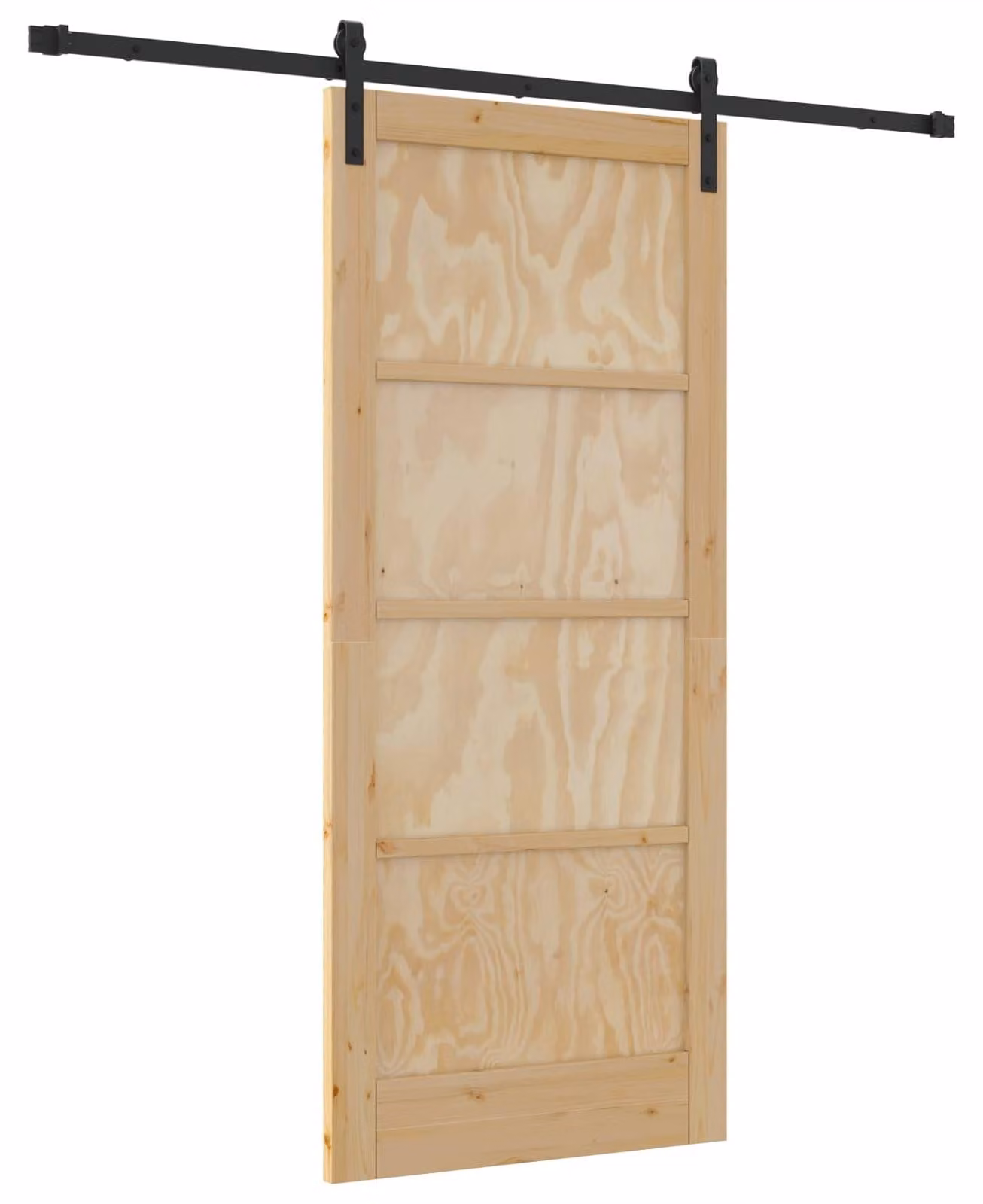Porta scorrevole Naturale e Nero 86 x 198,5 cm