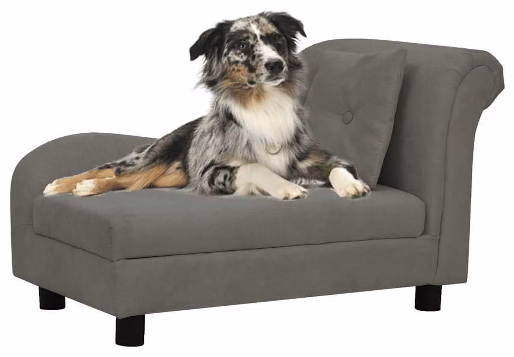 Cuccia per cani - Divano per animali domestici - Lettino per animali - Cuccia per gatti - Grigio scuro - Struttura in legno robusta