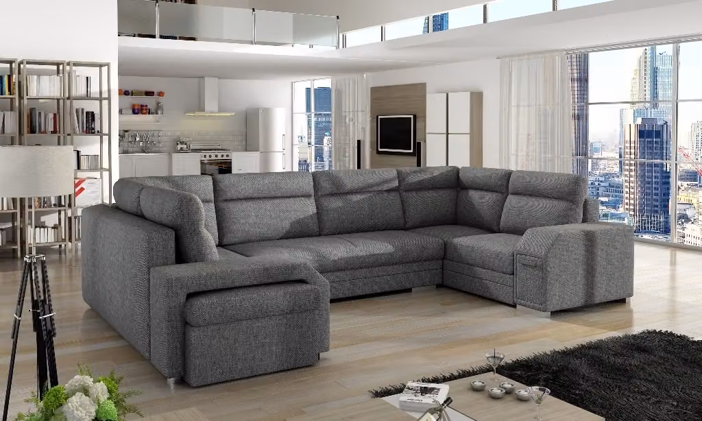 XXL Wohnlandschaft Ecksofa Sofa Couch Polster Garnitur Designer U-Form Ecke
