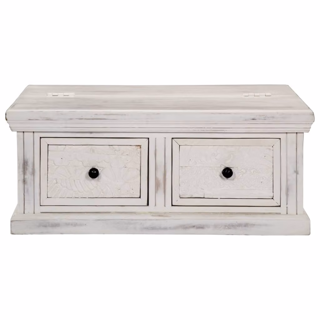 vidaXL Tavolino da salotto bianco 70x70x30 cm in legno massello di mango