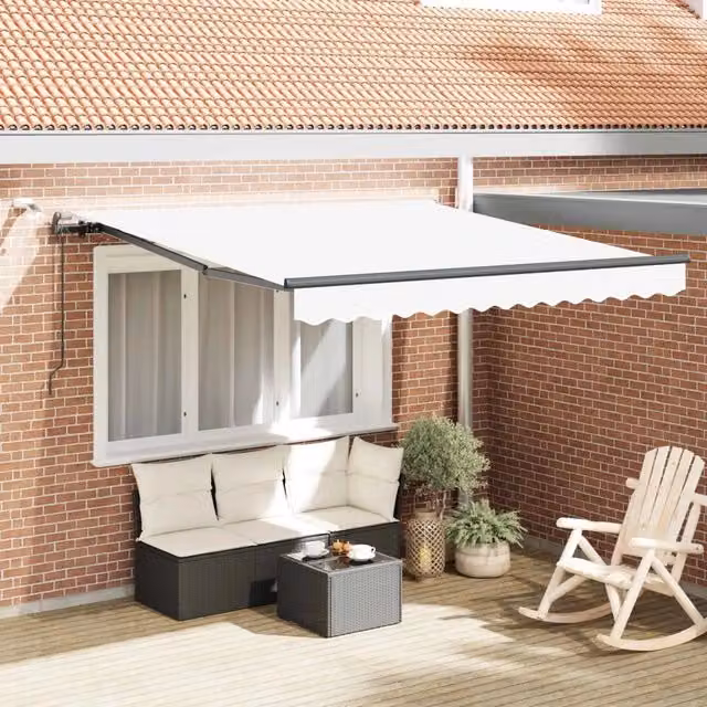 Tenda retrattile Bianco 350 x 250 cm Poliestere 3330364