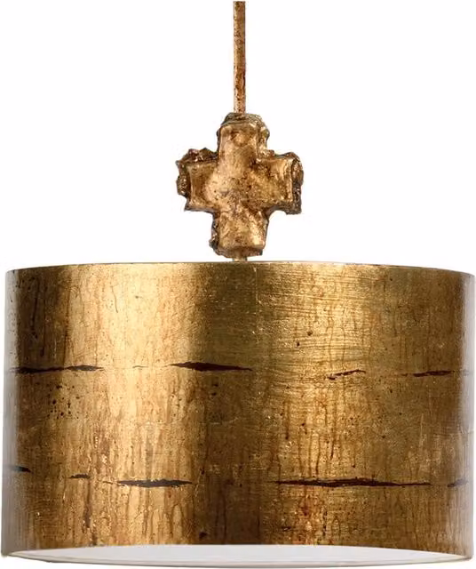 Sospensione Contemporanea Fragment Acciaio Oro Antico Plastiche 1 Luce E27