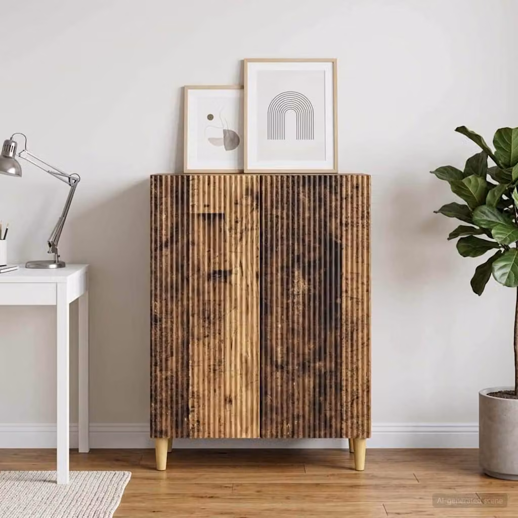 Credenza moderna vidaXL in legno ingegnerizzato color marrone L: 66 cm, P: 34,5 cm, H: 90 cm