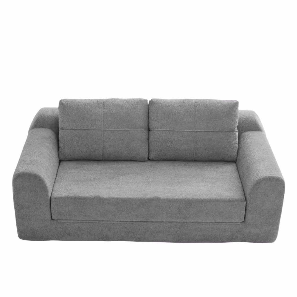 Divano letto da pavimento 2 in 1 pieghevole Chicfurn in velluto grigio scuro con cuscini per soggiorno o home office – 2