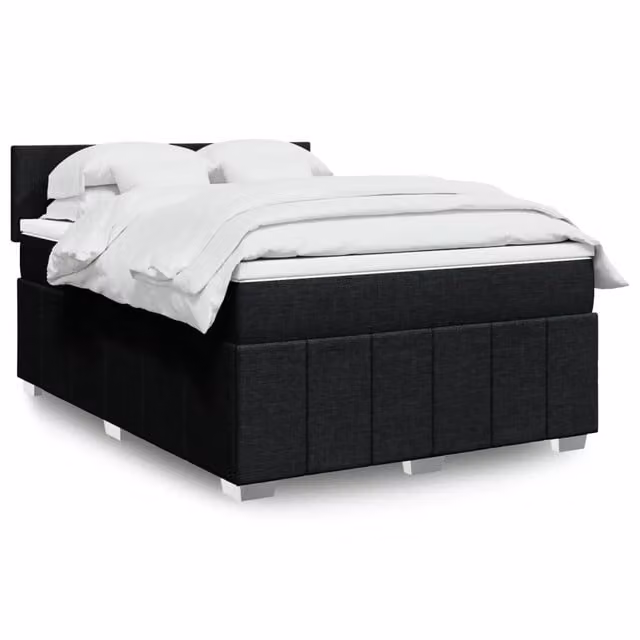 Letto Ibrido Moderno vidaXL con Struttura in Legno di Pino e Materasso Nero L/P: 160 x 200 cm