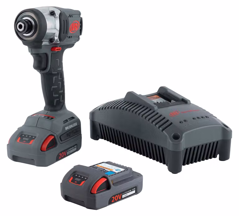 Set di avvitatori a percussione a batteria Ingersoll-Rand W3111-K22-EU, utensile a batteria da 1/4" con 20 pezzi