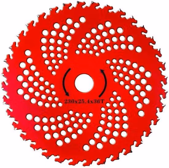 Lama in metallo duro da 9" x 36 denti, per la diserbo, lama per la manutenzione del prato, terreni agricoli, sgombero delle erbacce.
