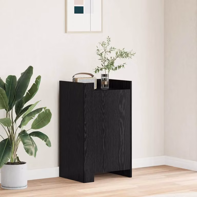 Credenza moderna vidaXL in rovere e nero L: 45 cm, P: 35 cm, H: 75 cm