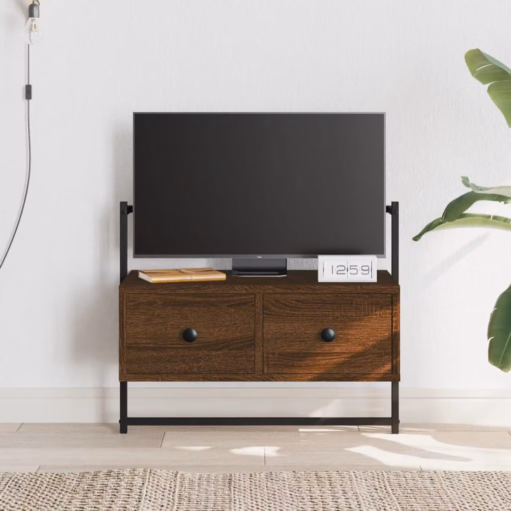 Mobile TV da muro vidaXL in legno multistrato rovere marrone L 60,5 cm x P 30 cm x H 51 cm