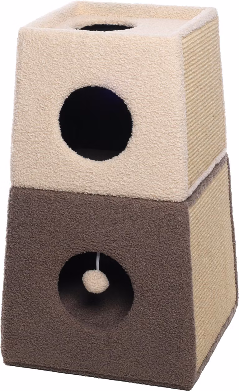 Albero per graffiare per gatti Flamingo Doddo, beige e color tortora, dimensioni: 40 x 40 x 71 cm