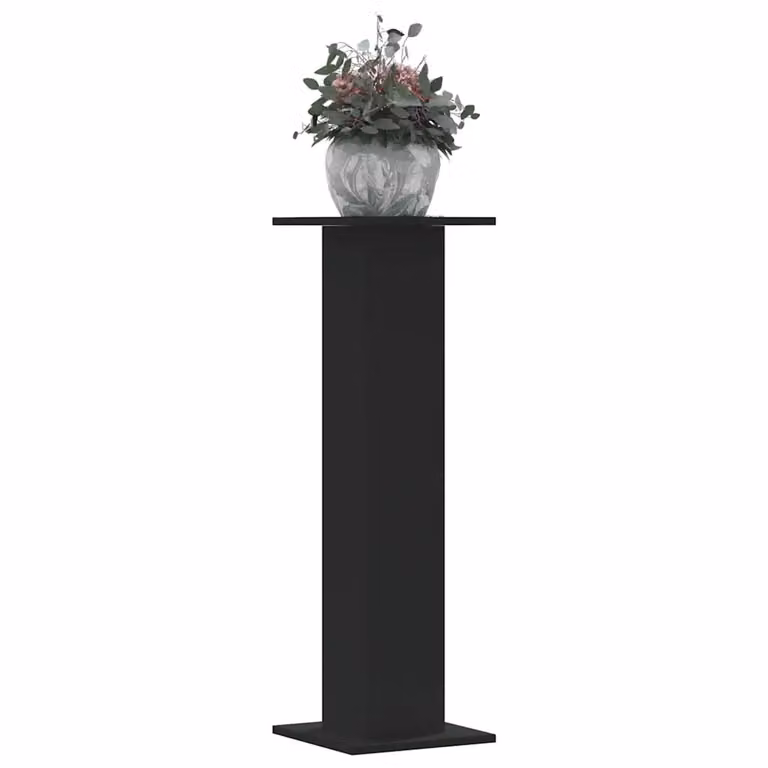 Set di 2 supporti per piante vidaXL in legno multistrato nero, L/P/H: 30 x 30 x 95 cm