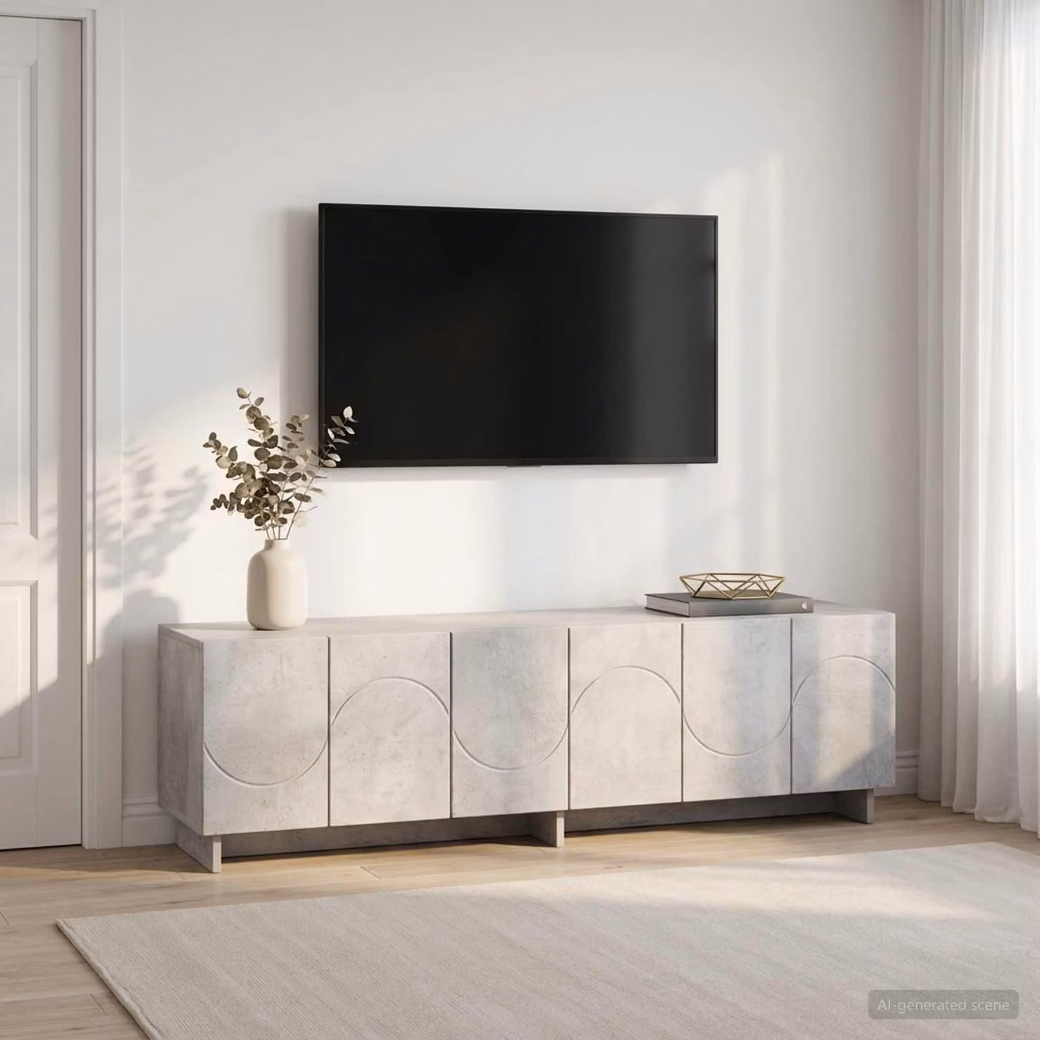 vidaXL Supporto TV moderno in legno e MDF Grigio, L 140 x P 34.5 x H 40 cm