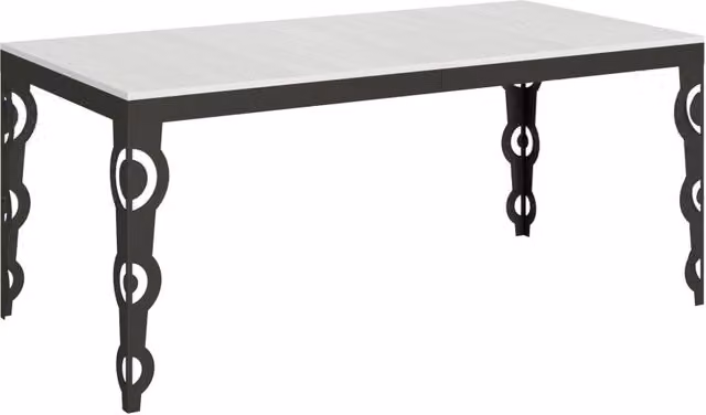 Tavolo allungabile moderno Itamoby Evolution Bianco Frassino con telaio Antracite L/P: 90 x 180/440 cm