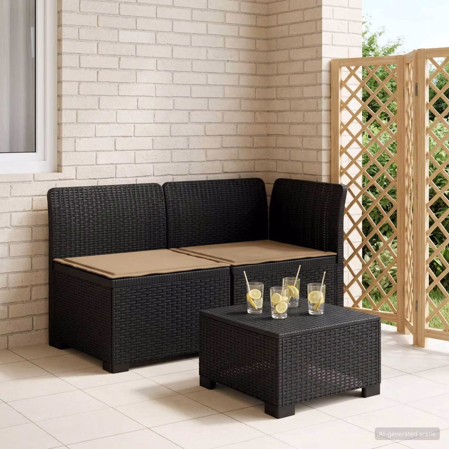 Divano da giardino a 2 posti vidaXL con cuscini in stile rattan moderno, resistente ai raggi UV e alle intemperie, disponibile nei colori antracite, beige o nero