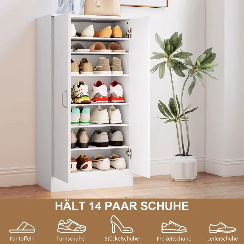 Armadio portasciupe REDOM bianco in legno con ante soft close e ripiani interni L/P/H: 55 x 35 x 108 cm – 2