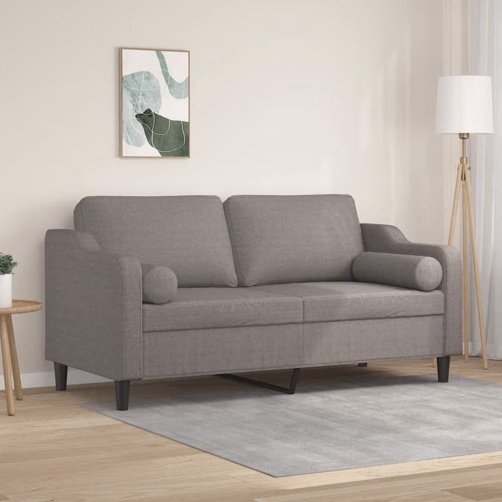 vidaXL Divano a 2 Posti Moderno in Tessuto con Cuscini e Coperture Rimovibili, Grigio o Beige