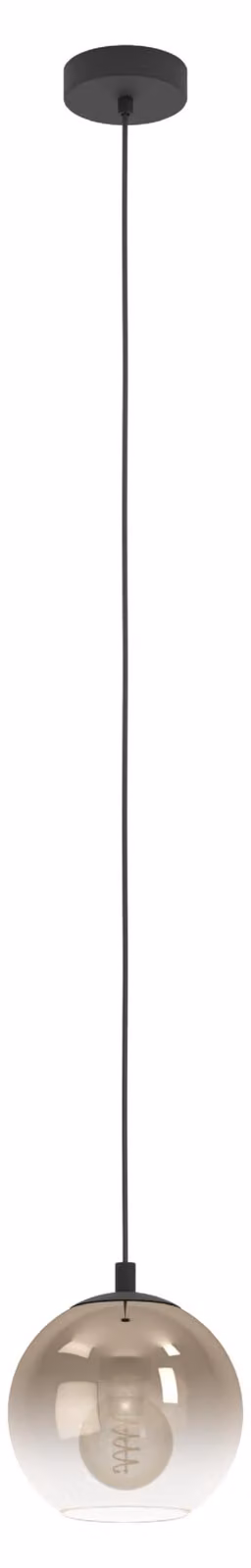 Lampada a sospensione - 20 x 110 cm - 1 luce - Colore rame - Nero - Vetro - Acciaio
