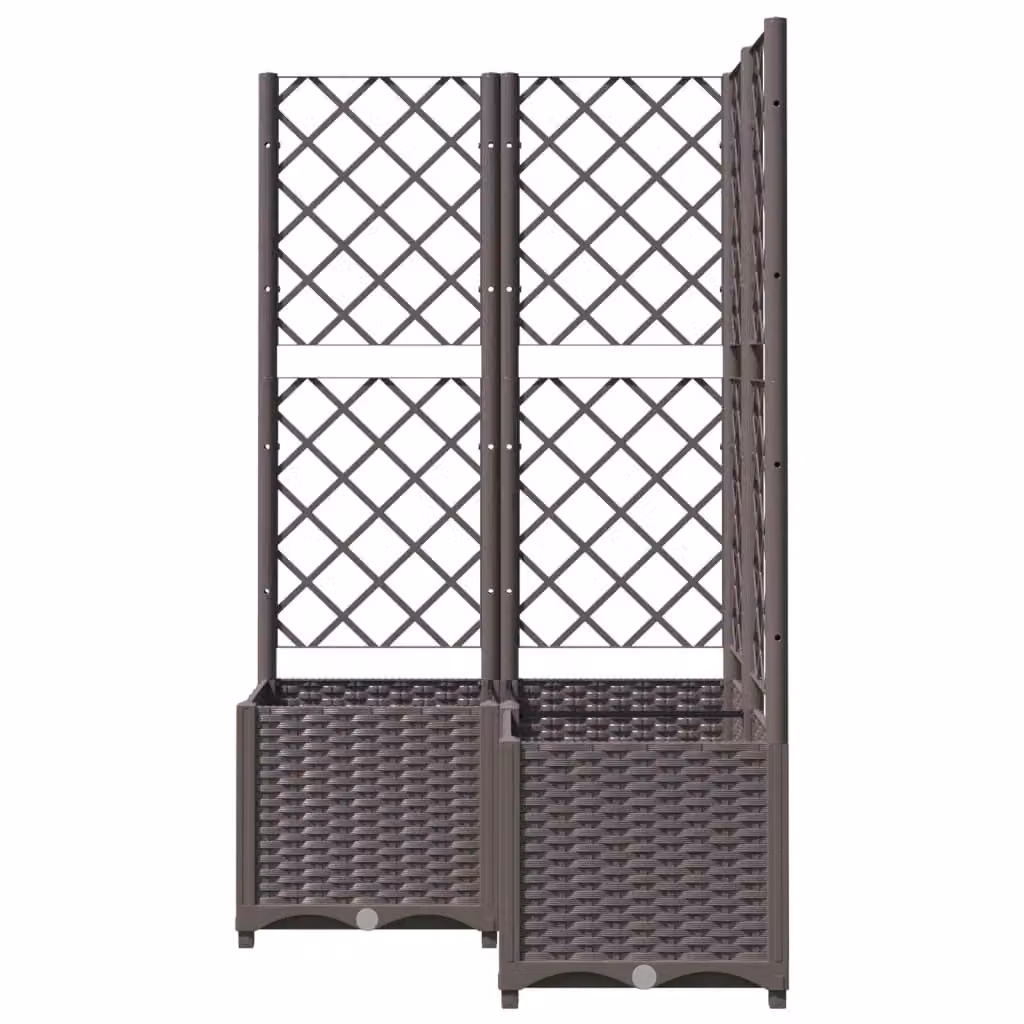 Fioriera rialzata con traliccio per piante rampicanti in plastica marrone L 80 cm x P 80 cm x H 136 cm – 2