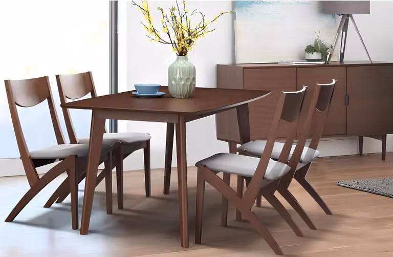 Ess Tisch + 4 Stühle Konferenz Tische Büro Holz Zimmer Design Stuhl Set 150x85cm