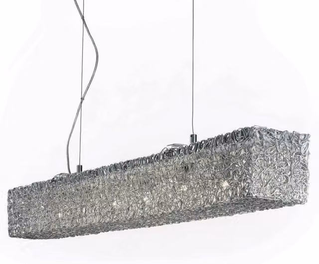 Bonifacio Lampada a Sospensione Moderna in Vetro Trasparente e Metallo Argento