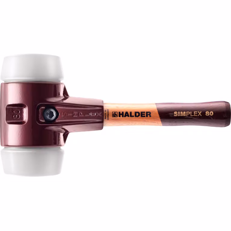 Mazza SIMPLEX soft-face con corpo in ghisa malleabile e manico in legno, Ø 80 / manico 230 mm superplastica