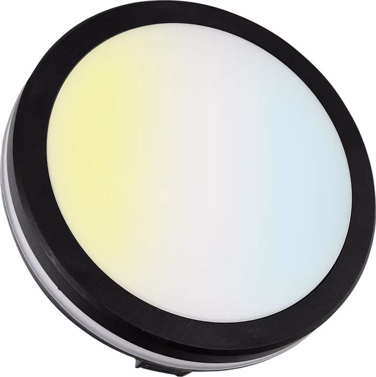 LUXULA Plafoniera LED, 30W, EEK: F, 3000lm, CCT, IP65, nero/bianco