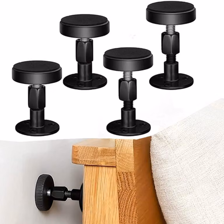 Kit anti-vibrazione per telai di letto, 4 pezzi, regolabile, colore nero