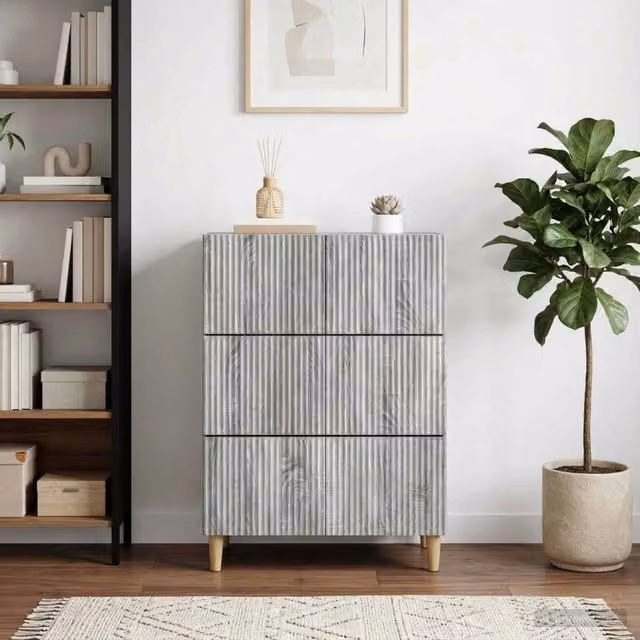 Mobile con Cassetti Moderno vidaXL in MDF Grigio L: 66 cm, P: 34,5 cm, H: 90 cm