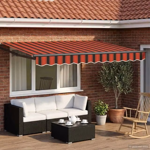 Tenda retrattile manuale con LED-Tenda parasole per balcone 3 x 2,5 m 941585