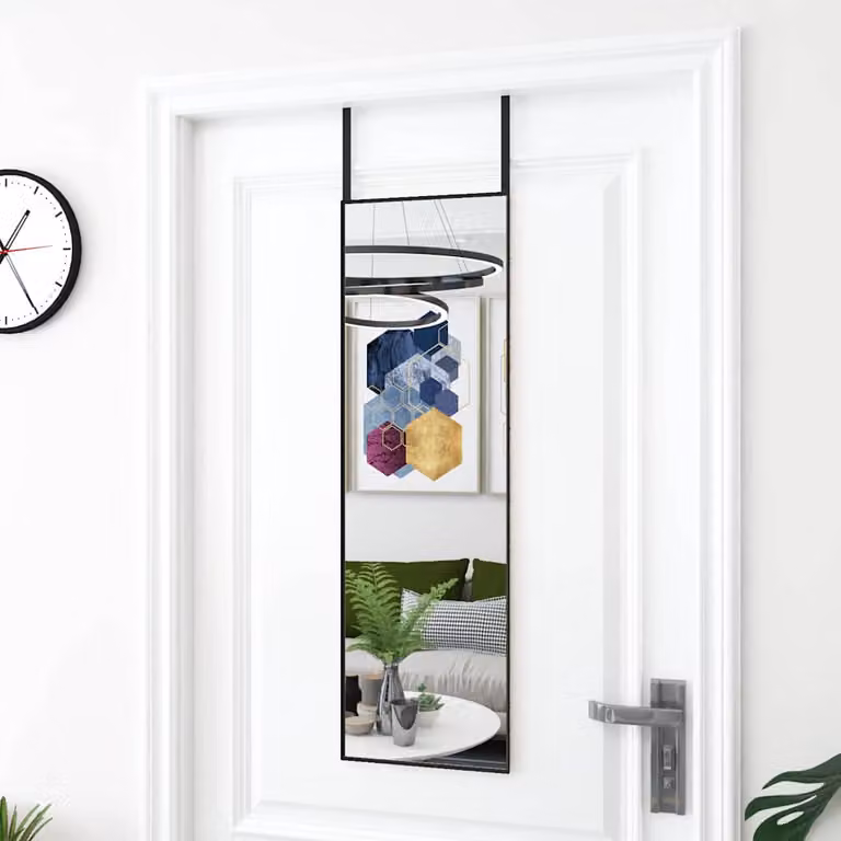 Specchio da parete rettangolare vidaXL in vetro e metallo nero L: 30 cm, H: 100 cm