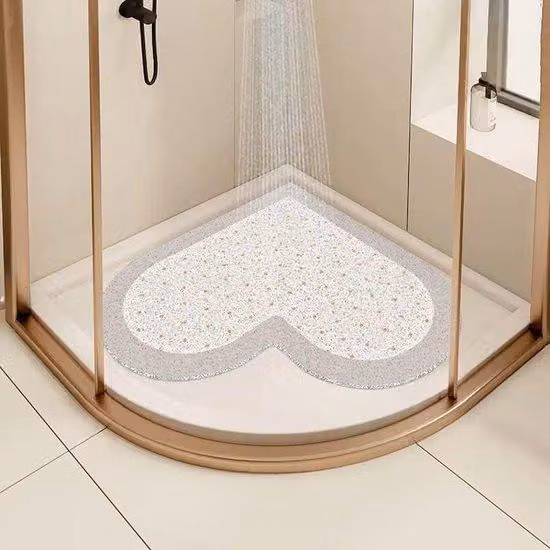 Tappetino antiscivolo per doccia, 60x60 cm, morbido, in PVC, con effetto massaggio in luffa, ad asciugatura rapida