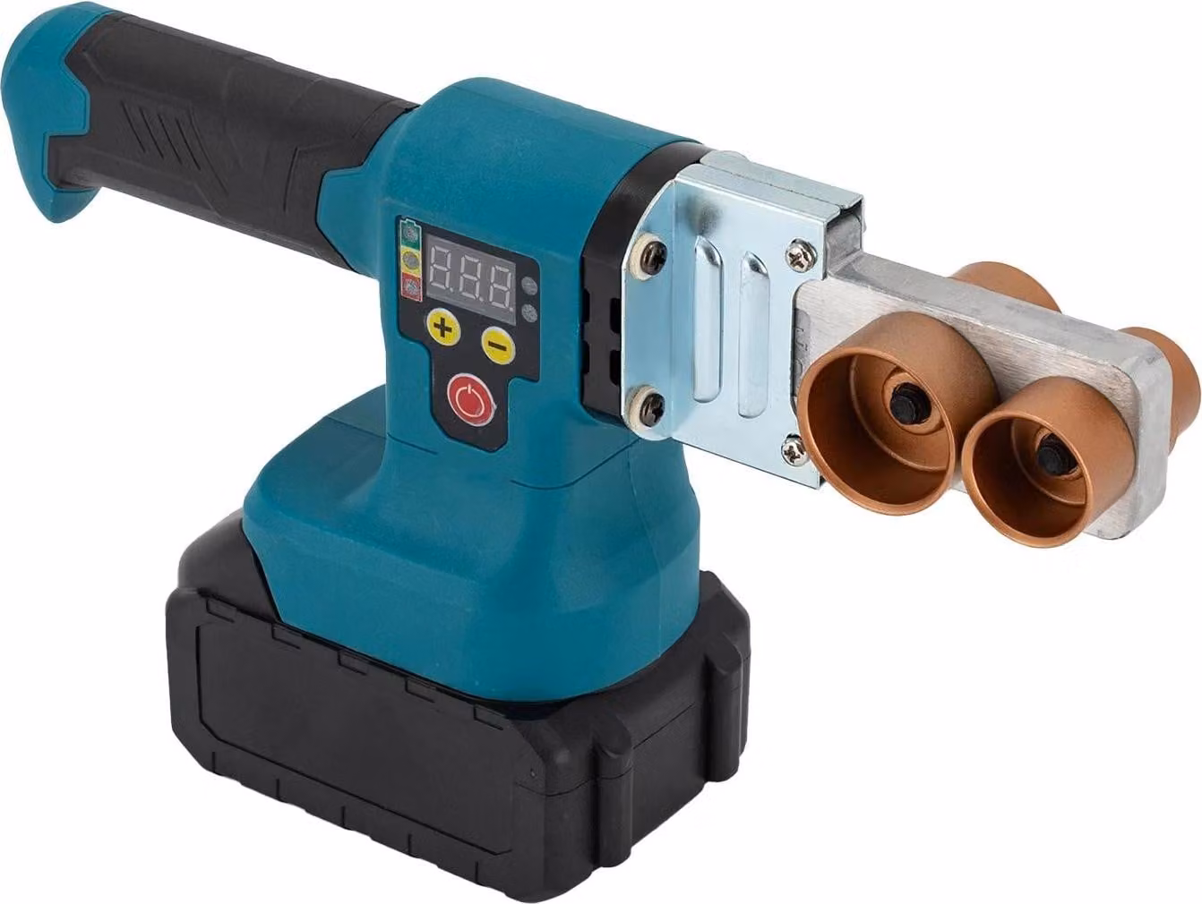 Saldatrice per tubi in plastica - Saldatrice per tubi a batteria - 280 W - Batteria agli ioni di litio - 5 teste di saldatura - Per tubi dell'acqua - Blu